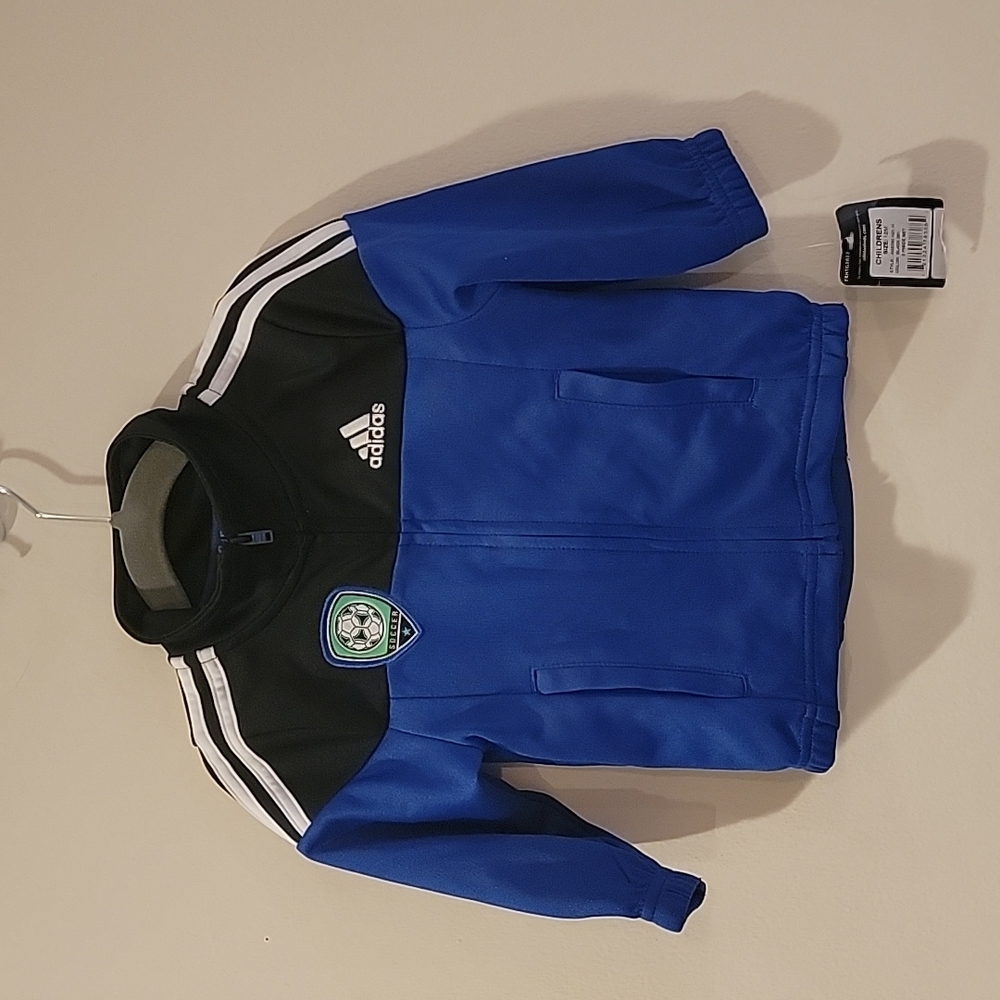 Adidas jacket 12M children's soccer jacket blue and black track jacket Fifa